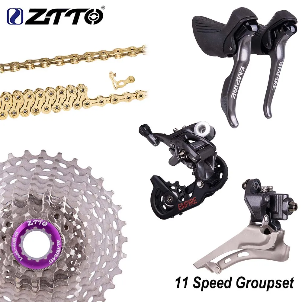 ZTTO 11 speed Shifter Groupset 11s 28T Sivler/Rainbow k7 дорожный велосипед группа набор Shifter задний переключатель HG 11V hubbody совместимый - Цвет: EMPIRE 28T Silver