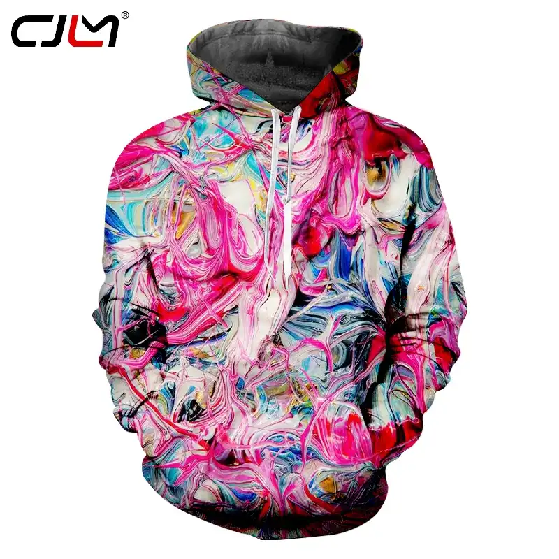 CJLM Стильные уютные свободные мужские толстовки с 3D принтом цветной вихревой
