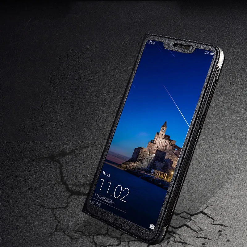 Чехол для Huawei Honor 8X, умный чехол, чехол с полным окошком для просмотра, искусственная кожа, флип-чехол, чехол для Huawei Honor 8X, защитный чехол