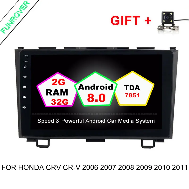 Funrover 2 din Android 8 0 font b Car b font DVD GPS for Honda CRV
