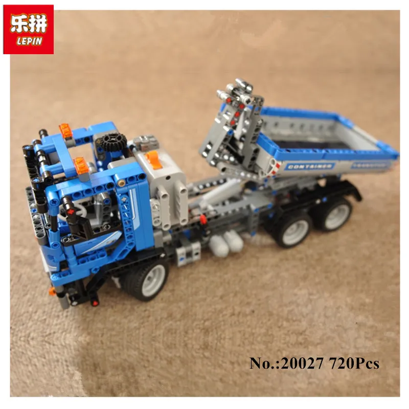 

IN STOCK LEPIN 20027 720Pcs Technic Mechnical Series The Container Truck Set Educational Building Blocks Bricks Toys Model 8052