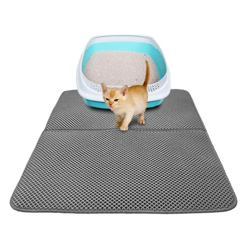 Folding Double Side Waterproof Cat Mat Kitten Litter Pad Trash Trapper