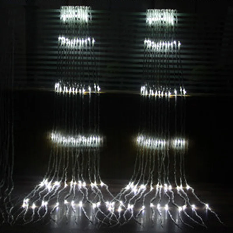 

220V 3X3M 320LED Waterfall Curtain Icicle String Lights Meteor Shower Rain Fairy Light String Home Christams Holiday Garland