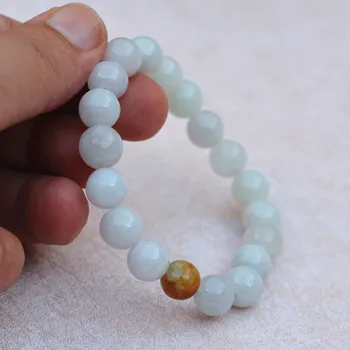 

Natural A grade jades White Round Buddha Beads Bracelet Single Lap Bracelet Bangles Woman's fashion Jades Jewelry