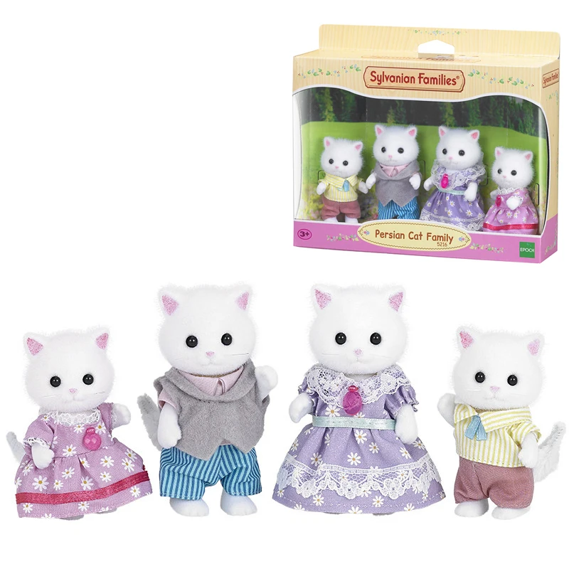 Sylvanian Family персидский кот семейный кукольный домик 4 шт. Набор фигурок родители и