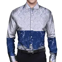 Африканская одежда мужская Топ рубашка Bazin Riche рубашка в африканском стиле хлопковая рубашка с принтом в стиле пэчворк традиционная Однотонная рубашка с длинными рукавами WYN470