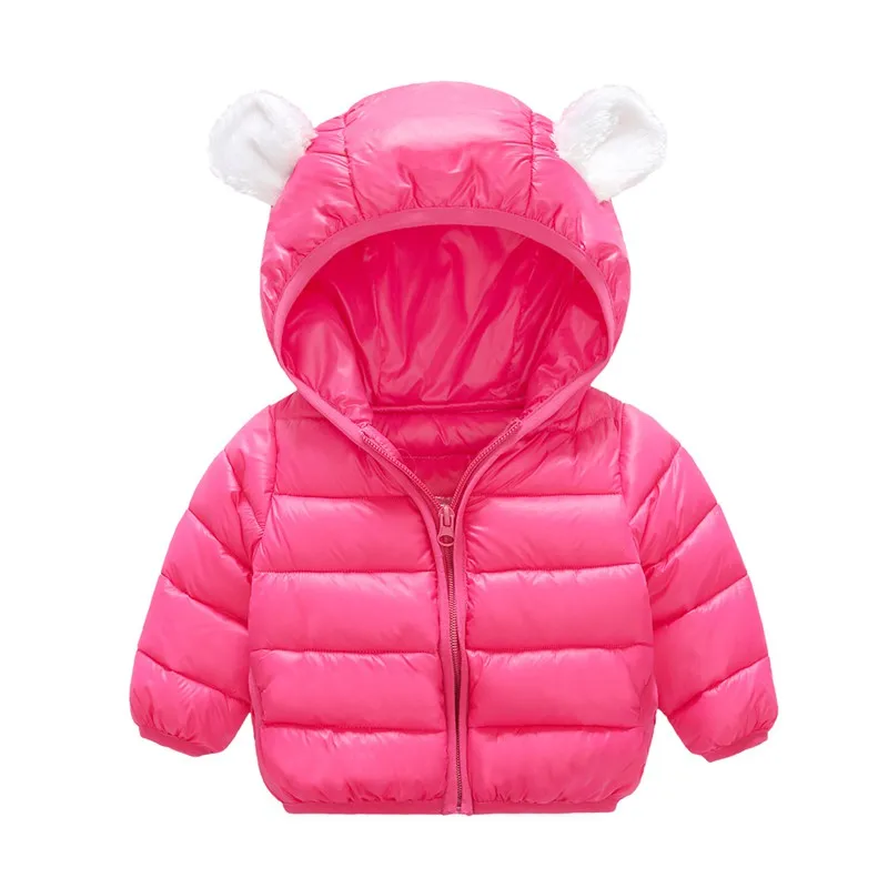 CROAL CHERIE 60-120cm Cute Ear Children Outerwear Hooded Baby Winter Jackets Infant Coats Light Weight Thicken Warm Snowsuit  (2)