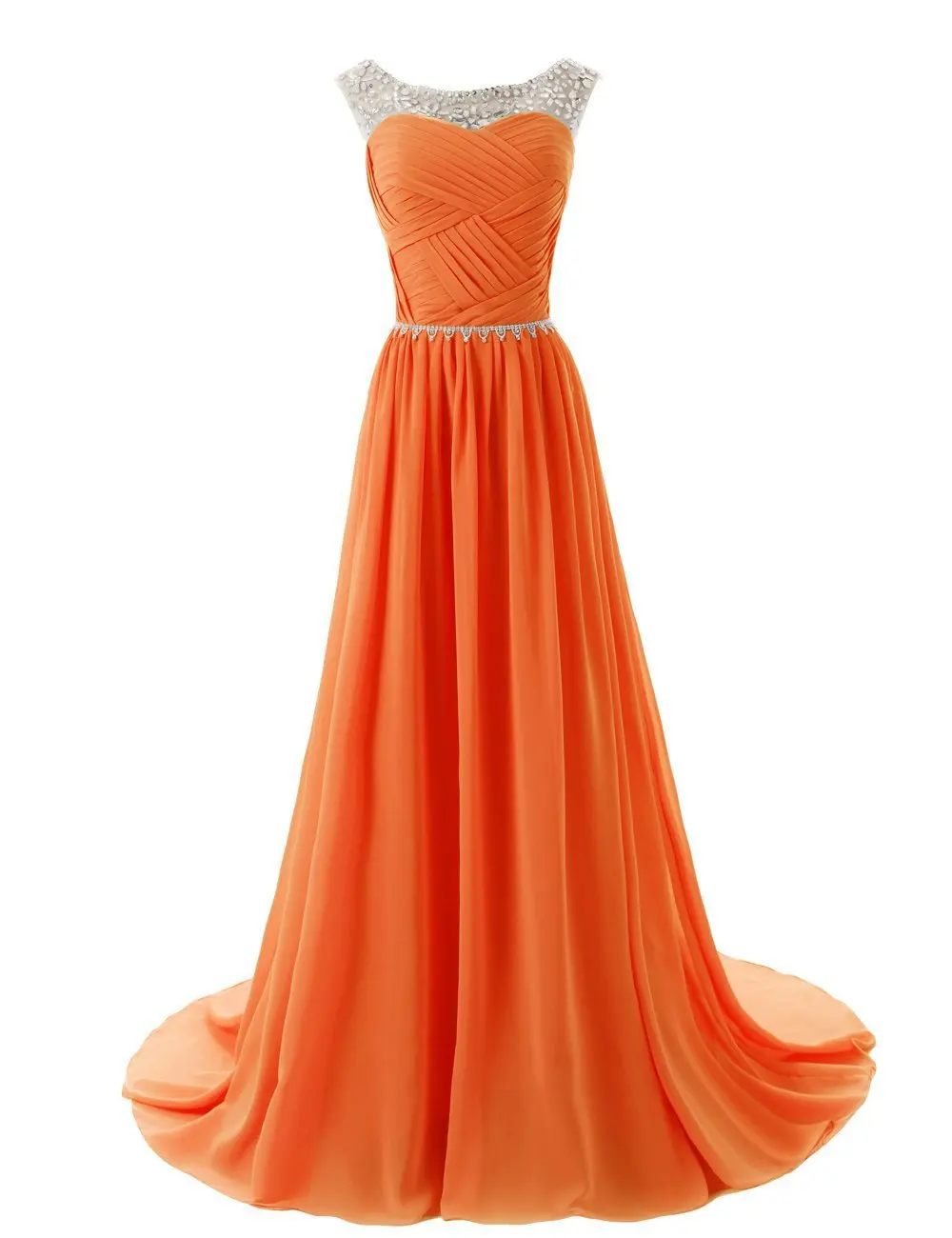 

Fashion beautiful girl Dressystar Beaded Straps Bridesmaid Prom Dresses with Sparkling Embellished Waist