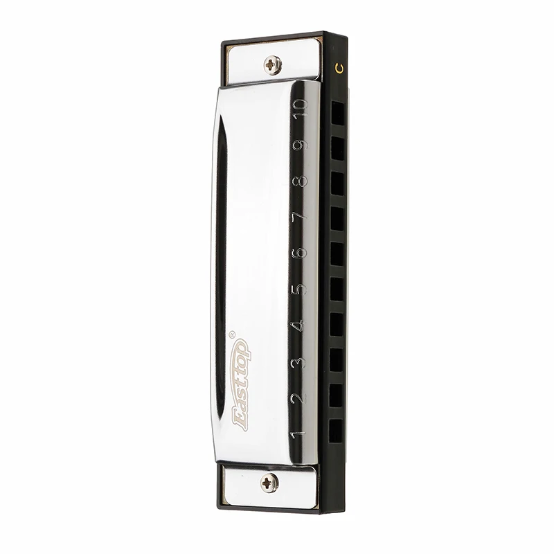 IRIN C Key 10 Holes Chromatic Harmonica Stainless Steel Cover Blues Harp Tremolo Mouth Organ Supply Case Woodwind Instruments
