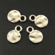 100 шт Античный Серебряный Мини Круглый талисман кулон DIY ожерелье браслет фурнитура 10 мм A1579