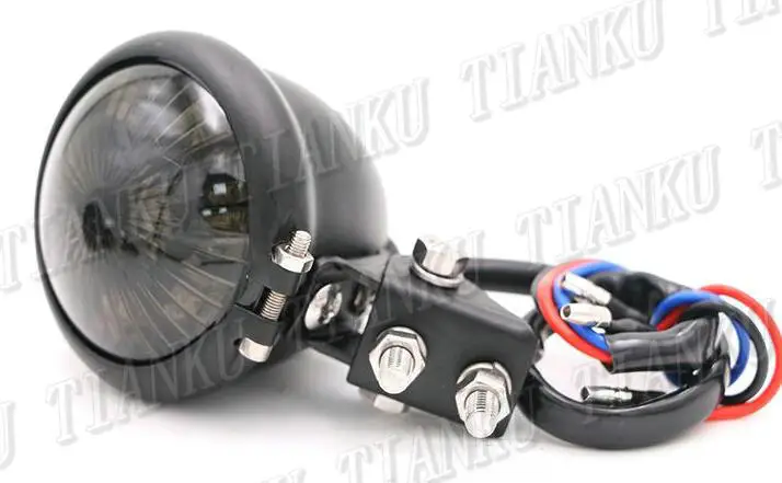 Металлический светодиодный задний фонарь для Honda Yamaha Suzuki Kawasaki Aprilia Triumph Bobber заказной вертолет крейсер уличный велосипед - Цвет: Black Smoke