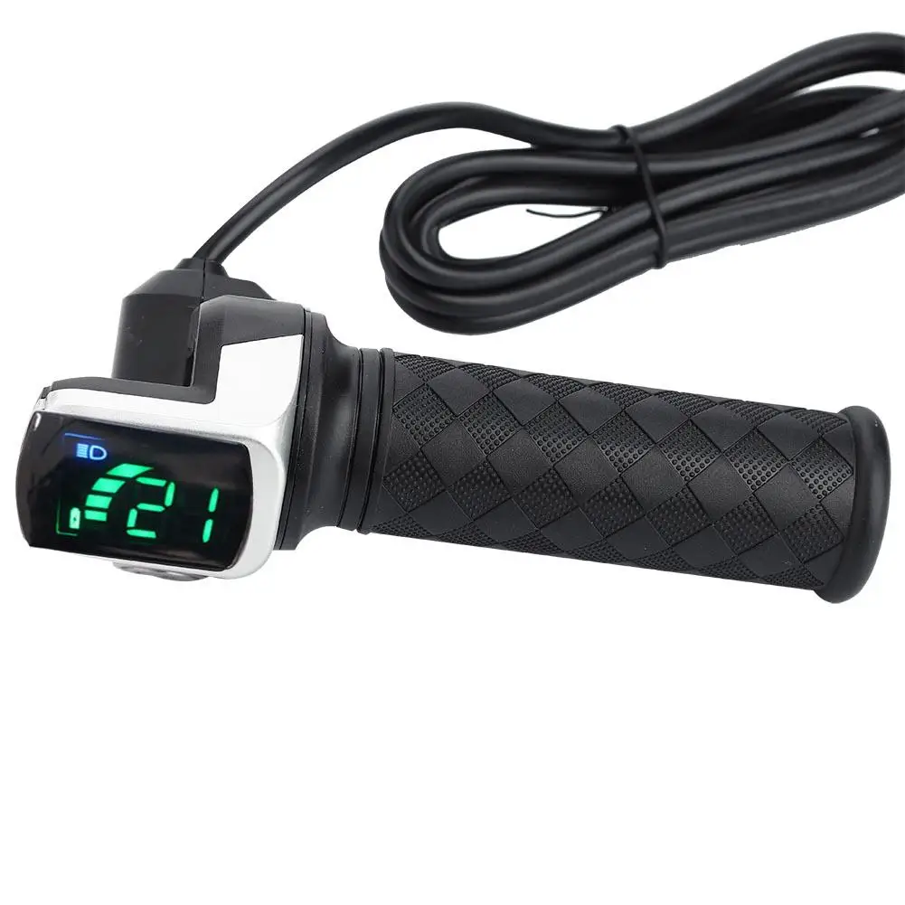 Best E-bike Throttle with LCD Display Electric Scooter  Control Handlebar Black Thumb Speed Throttle Grips with Lock Switch Indicator 4