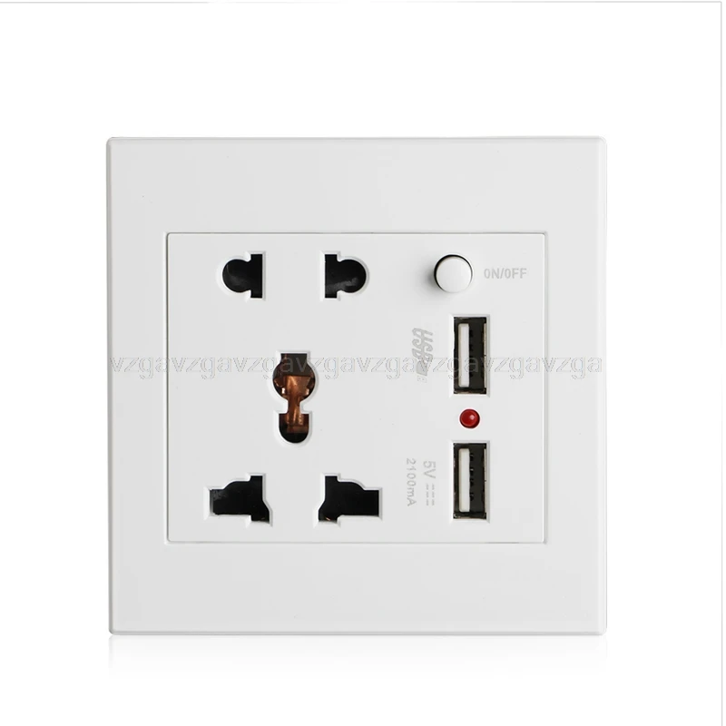 

2.1A Dual USB Wall Socket Charger AC/DC Power Adapter Plug Outlet Panel w/Switch JUL16 dropshipping