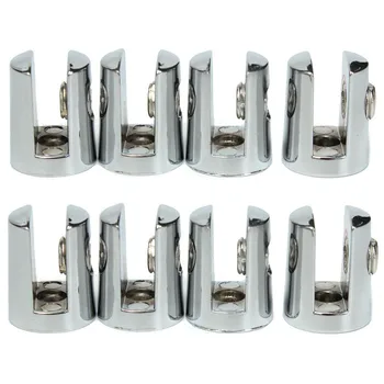 

8Pcs Round Shelves Support Brackets Clamps Clips For 4-6mm Glass Wooden Acrylic Adjustable screw Fix for Wood Glass Acrylic