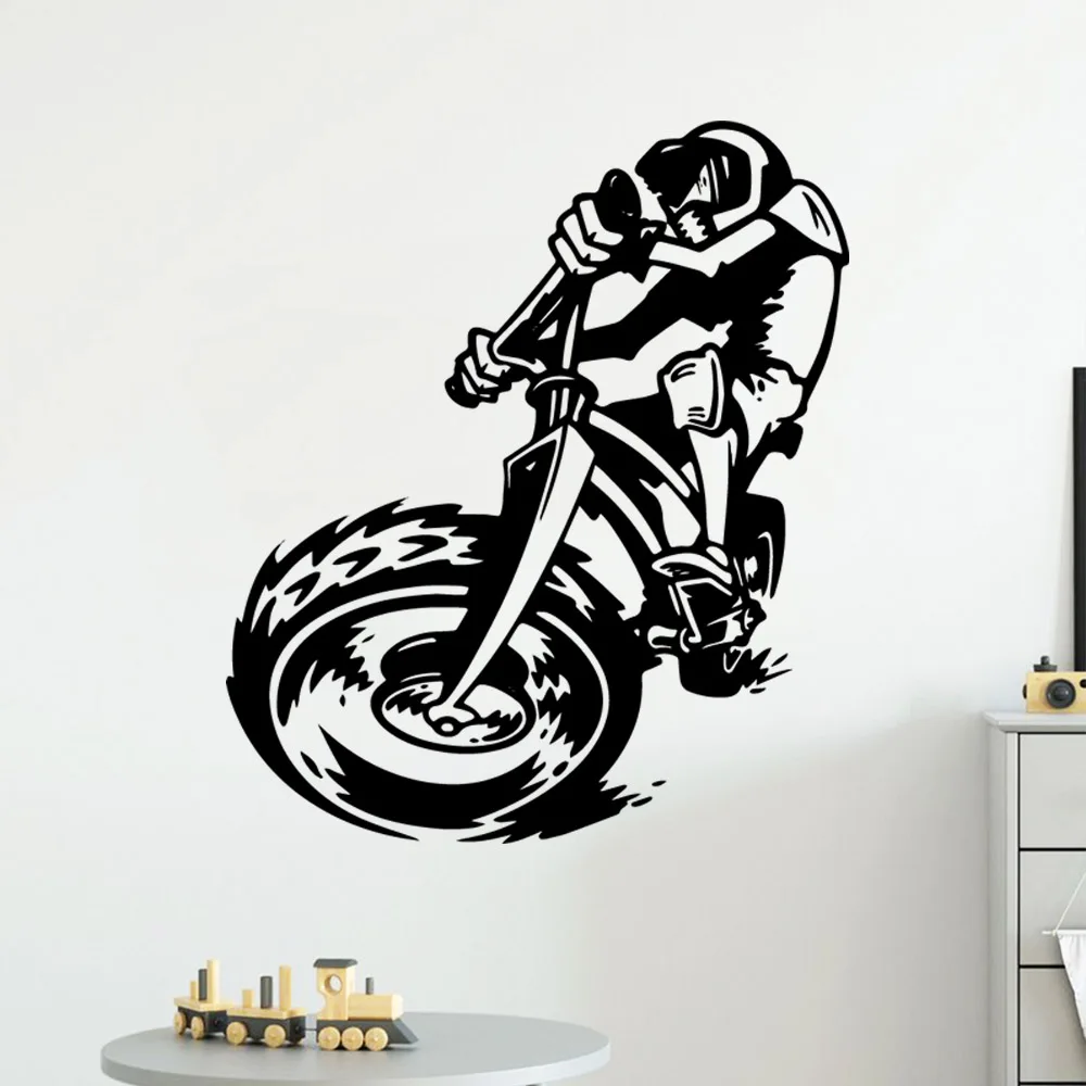

Fun Bycicle Wall Sticker Pvc Removable Kids Room Nature Decor Mural Poster