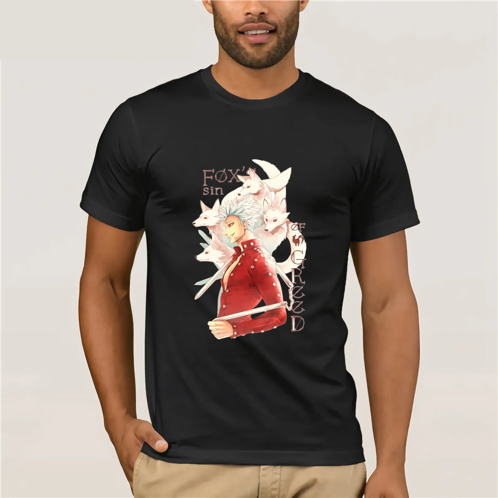 Seven Deadly Sins T Shirt BAN Футболка мужская крутая футболка из 100 хлопка пляжная