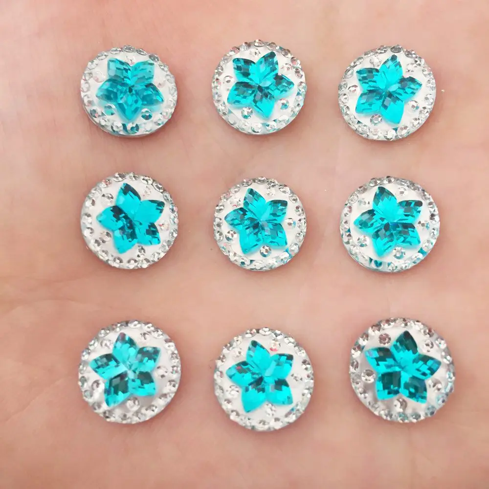 

Resin Round 200pcs 12mm Flower Flatback Scrapbook /Wedding Decoration Diy Craft K226*5