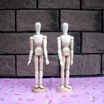 

Fashion Wooden Manikin Puppet Jointed Mannequin Bar Decoration Wooden Doll Handicraft Furnishing Articles Home Decor Miniture