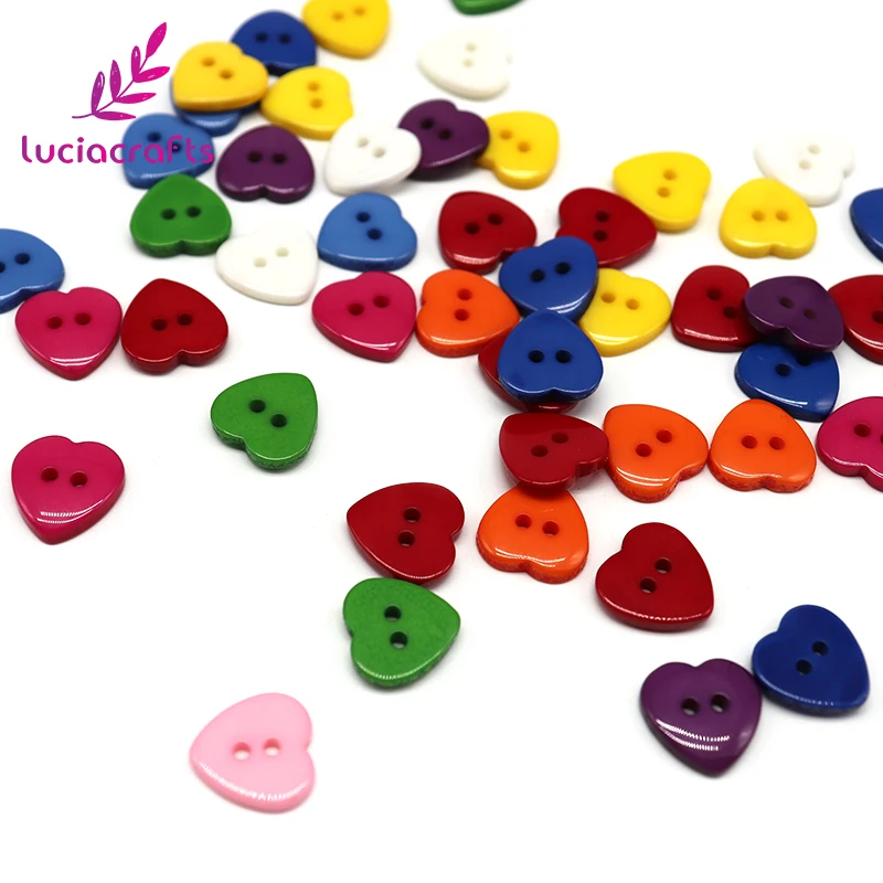 Lucia crafts 12 шт/48 шт 15 мм случайным образом микс в форме сердца полимерные Кнопки DIY Одежда Скрапбукинг кнопка аксессуары E0514