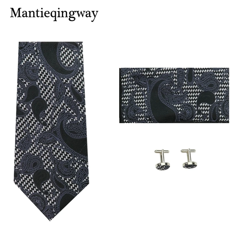 Mantieqingway деловой галстук набор для мужчин повседневное карманное квадратное