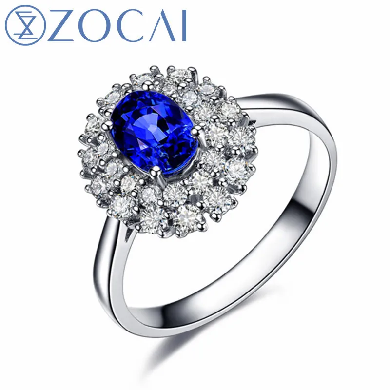 ZOCAI кольцо Au750 18 К white gold 1,6 CT Сертифицированный подлинной кольцо с сапфиром ювелирных камней fine jewelry W06157