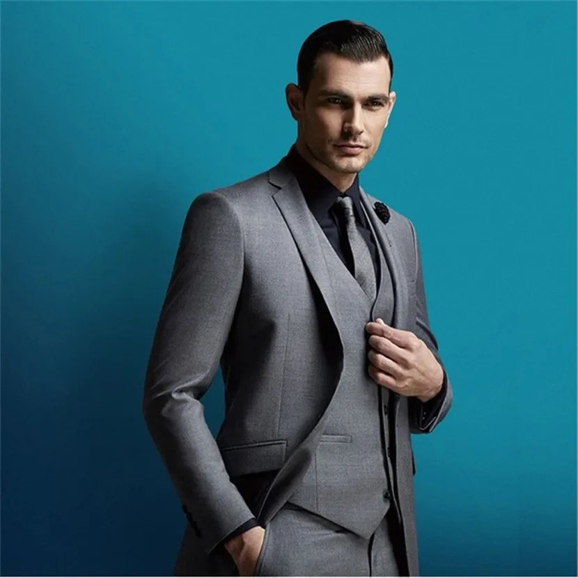 

Purple Slim Men's Suit Groom Customized Unique Latest Design High Quality Wedding Party Fashion Dress 3 Piece Set