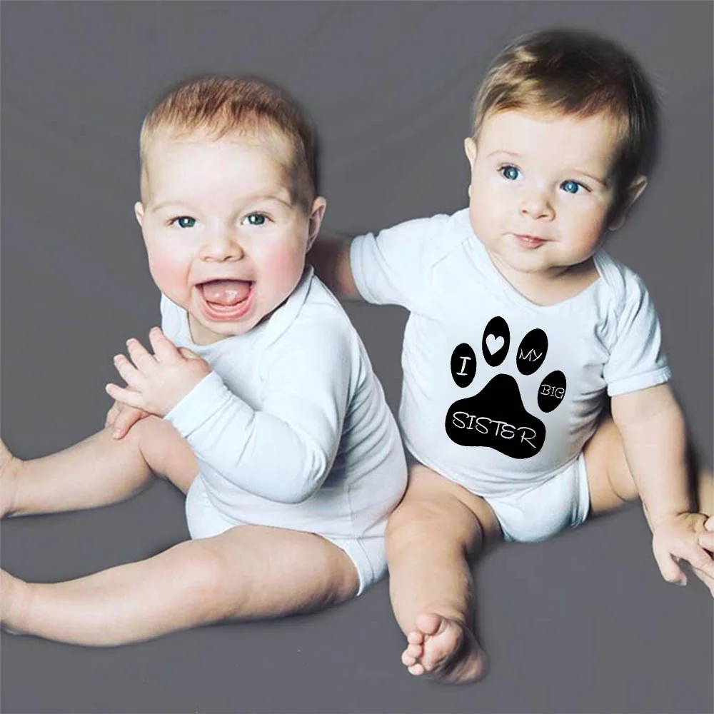 Culbutomind I Love my Big Sister/костюм с принтом для малышей шапочкой на заказ Модный