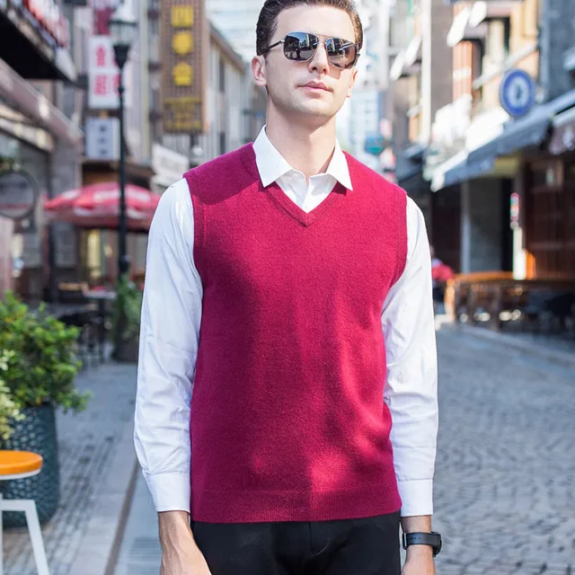 MACROSEA High end 96.3 Cashmere Men's Cashmere Sweater Men's Formal Business Sweaters Office