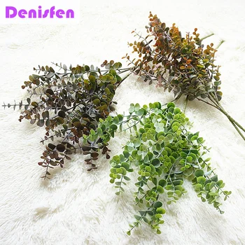 

66CM Artificial Plants Long Stem Eucalyptus Leaves Green Branches Plastic Flower Home Wedding Shop Table Decorative Flowers