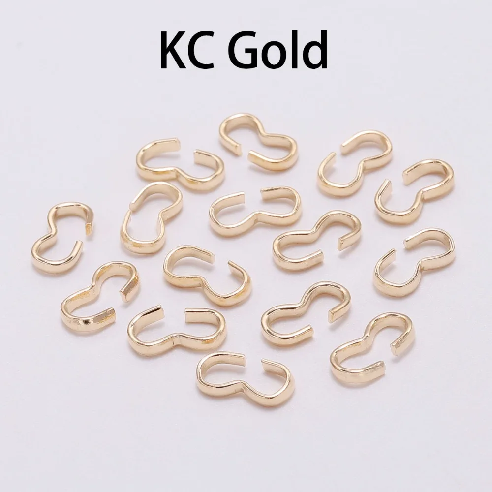 100pcs 4*8 mm Buckle Ends Fastener Clasp Connectors Links Brass Rope Connect Clasp Closed Rings For DIY Jewelry Finding Supplies