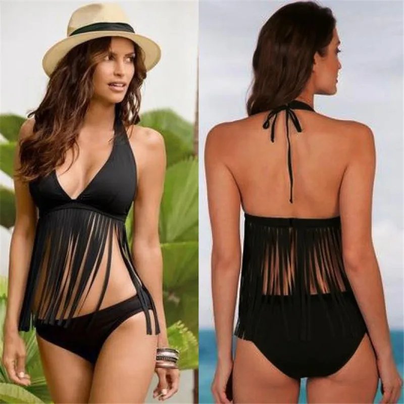 

Women printing Backless Frenum polyester fibre Bikini Beach