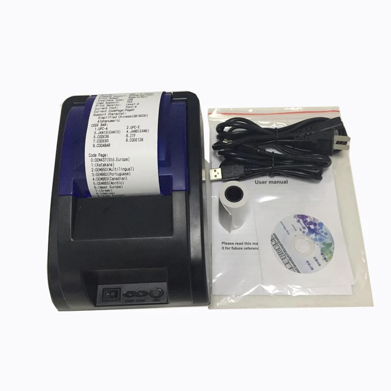 Новый USB термопринтер с EU/US/UK plug 58 мм рулон бумаги pos принтер машина горячая