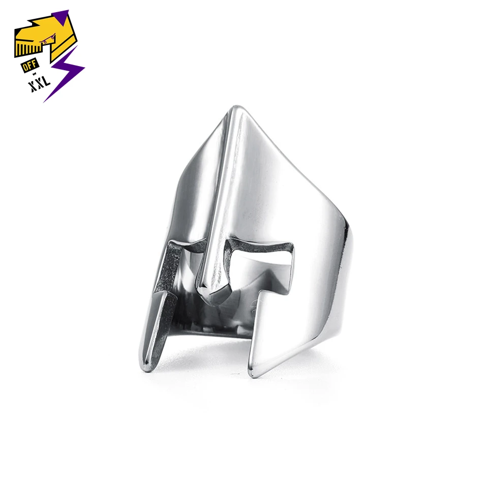 

Spartan Hero Helmet Mask Ring for Men Vintage Punk Biker Jewelry Male Cool Antique Silver Color Finger Rings Gladiator Warrior