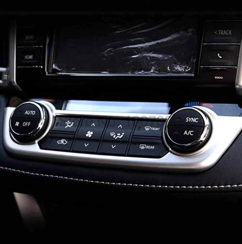 

For Toyota RAV4 2016 ABS Chrome Matte Interiorl Air Conditioning Control Button Switch Panel Cover Trim Car Accessories