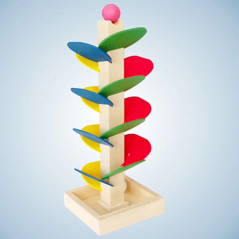 

Wooden Spiral Ball Game Tree Leaves Tower Toy Educational Kid Child Baby
