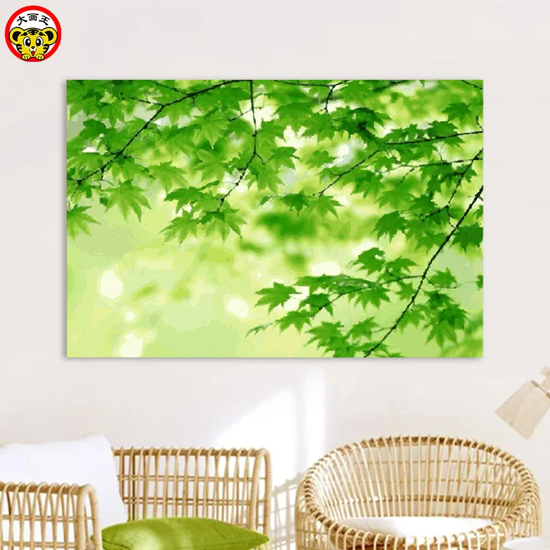 Картина по номерам художественная краска по номеру большая картина король DIY Зеленый завод ветка с листьями собственная живопись гостиная