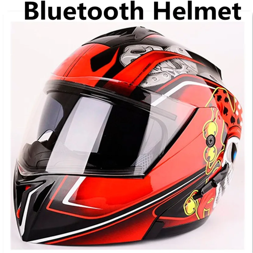 Полнолицевой мотоциклетный шлем с Bluetooth, одобренный ECE ABS шлем, s m l xl - Цвет: Bluetooth Helmet