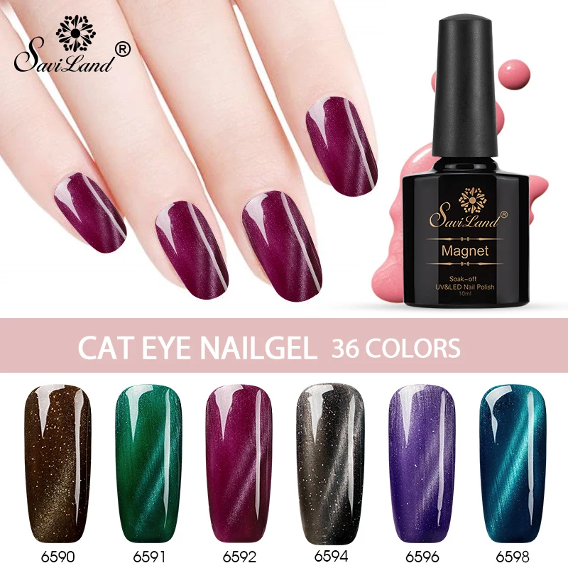 

Saviland Hybird 3D Magnetic Effect Uv Gel Varnish Cat Eye Gel Lacquer Flame Red Cat Eyes Nail Gel Polish 36 Colors DIY