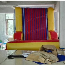2017 best funny game inflatable stick Bouncy castle climbinh wall with suit inflatable velcro wall blow