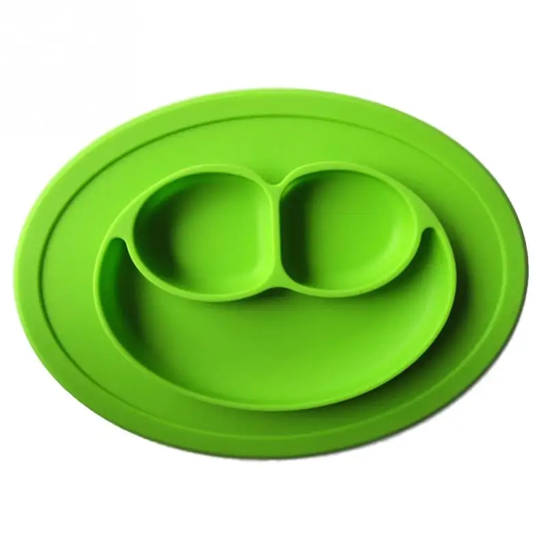 

Silicone material Baby Dining plate health Lovely smile face lunch tableware Kitchen Fruit Dishes Children bowl