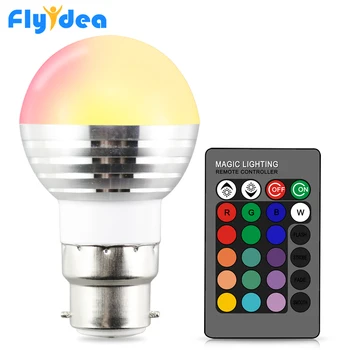 

AC 110V 220V 24key B22 Smart IR Remote Control Holiday Dimmable Stage Light 16 Color Magic RGB LED Light Lamp Holiday Home Bulb
