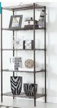 Shelf. Shelving. Metal shelf in the kitchen vegetables