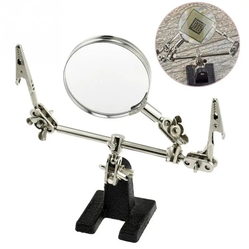 60MMHands Free Magnifier Helping Hand Magnifying Glass Electrical