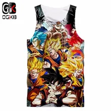 OGKB унисекс Прохладный топы корректирующие для мужчин Забавный принт Сон Гоку 3d майка Мужской тренировки без рукавов футболки панк