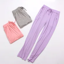 Женские брюки для сна из хлопка милые Короткие повседневные Элегантные с карманом удобные простые длинные для женщин