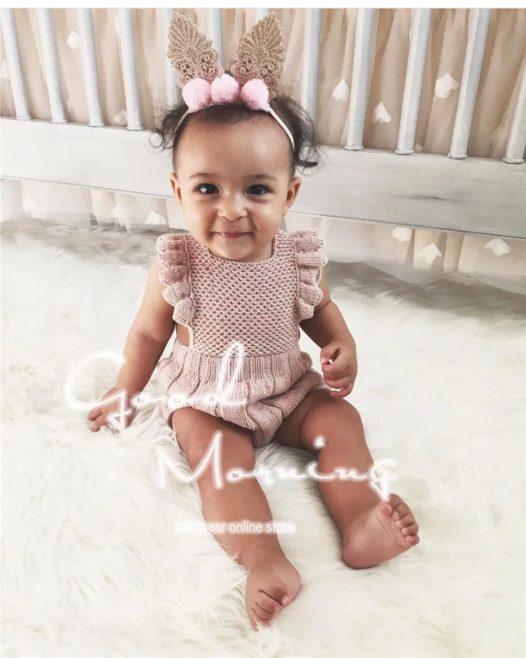 

Girl Baby Sweater Sleeveless Suspender with Hat for Winter Bebe Girl Thicken Sweater Bodysuit