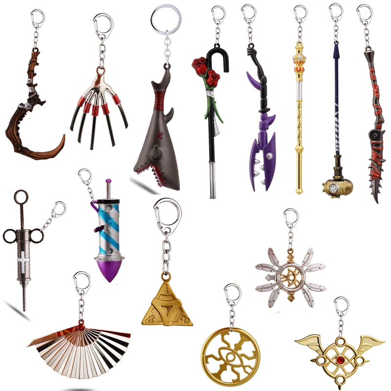 

Game Fifth Personality Keychain New Weapons Keyring Sword Keychains Fishbone Pendant llaveros For Men Women