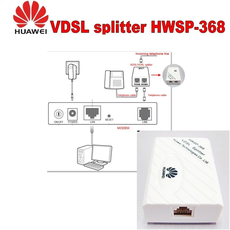 huawei сплиттер vdsl широкополосный телефонный фильтр Защита от перенапряжения молний анти шум для ADSL модема RJ11 адаптер