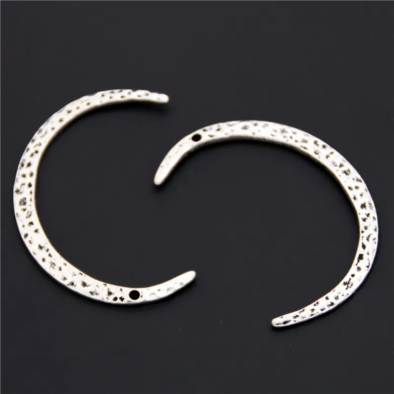 

10PCS Alloy Hanging Charms Silver Moon Pendant Retro Jewelry Making Handmade Bracelet Craft A1026