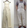 BOB DONG 40s Three-In-One Pocket High Back Vintage Overalls Men's 13oz Denim Jumpsuit White Cottonseed Hulls 1
